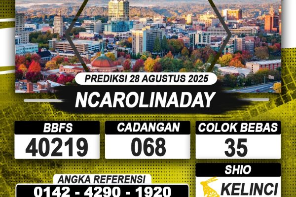 PREDIKSI NCAROLINADAY 28 AGUSTUS 2025 | PREDIKSI TOGEL KUNINGTOTO