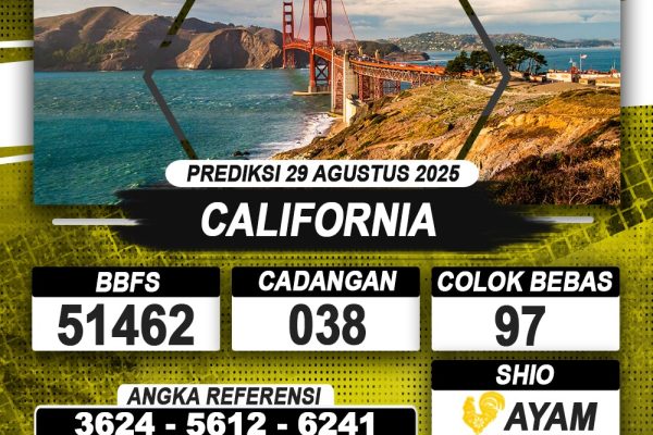 PREDIKSI CALIFORNIA 29 AGUSTUS 2025 | PREDIKSI TOGEL KUNINGTOTO
