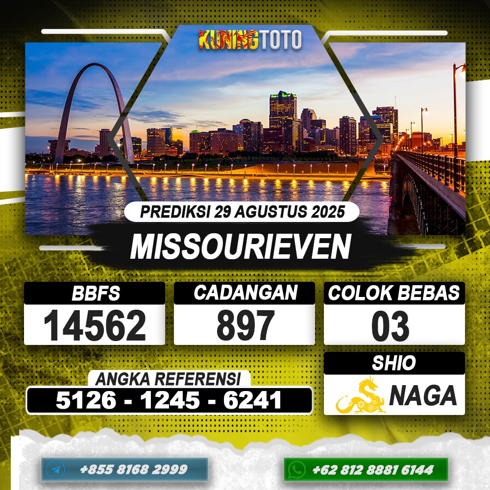PREDIKSI MISSOURIEVEN 29 AGUSTUS 2025 | PREDIKSI TOGEL KUNINGTOTO