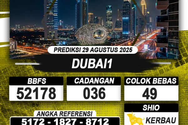 PREDIKSI DUBAI1 29 AGUSTUS 2025 | PREDIKSI TOGEL KUNINGTOTO