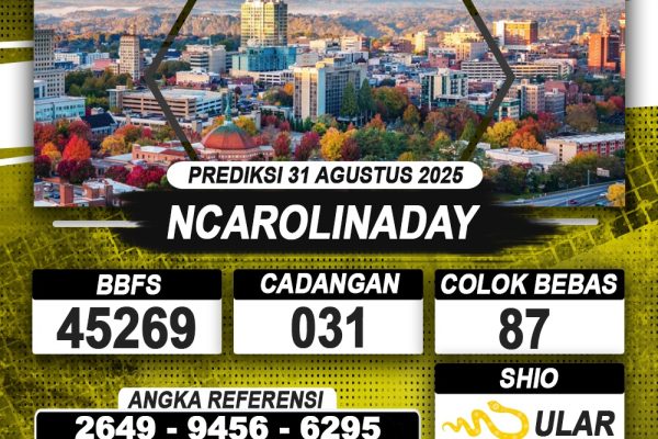 PREDIKSI NCAROLINADAY 31 AGUSTUS 2025 | PREDIKSI TOGEL KUNINGTOTO
