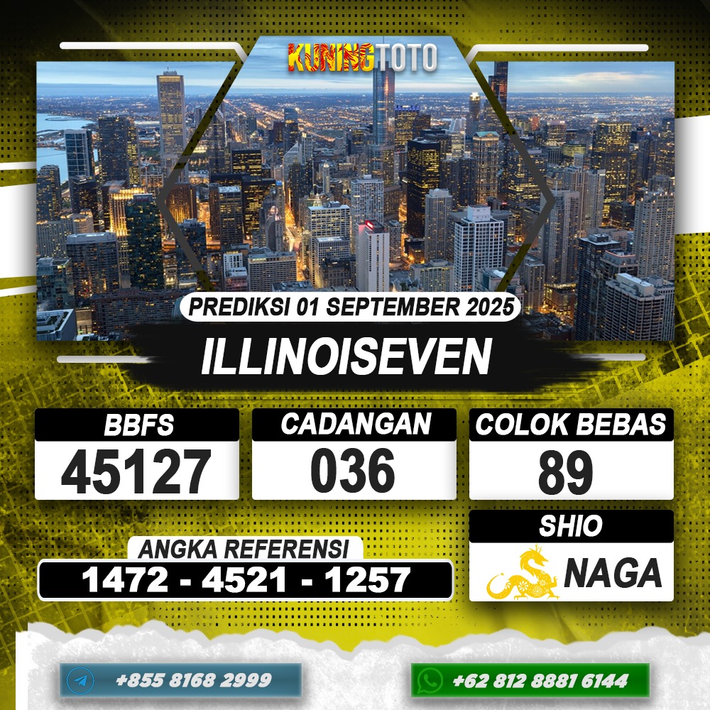 PREDIKSI ILLINOISEVEN 01 SEPTEMBER 2025 | PREDIKSI TOGEL KUNINGTOTO