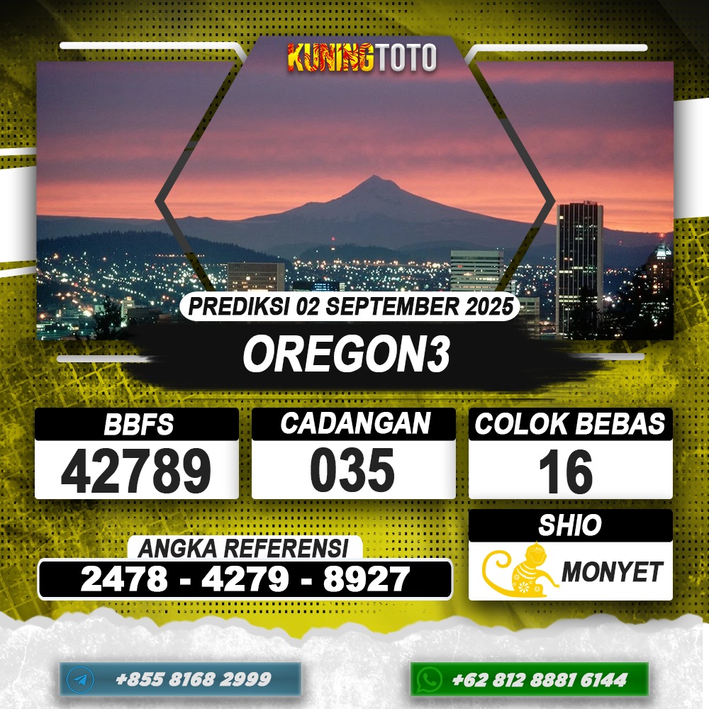 PREDIKSI OREGON3 02 SEPTEMBER 2025 | PREDIKSI TOGEL KUNINGTOTO