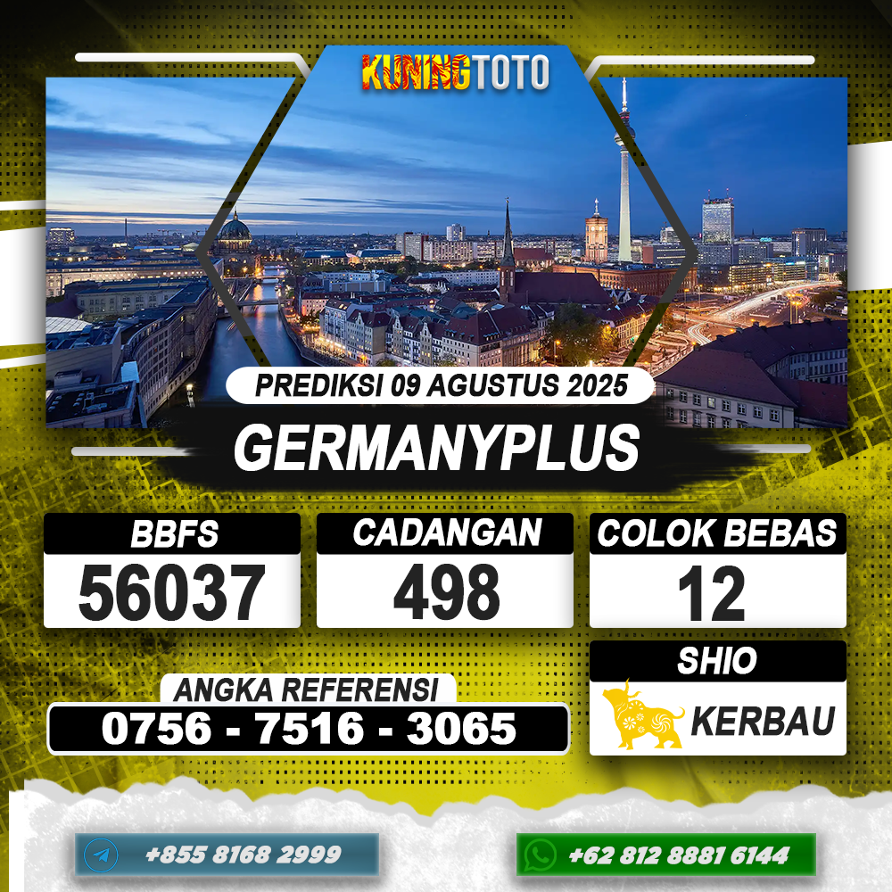 PREDIKSI GERMANYPLUS 09 AGUSTUS 2025 | PREDIKSI TOGEL KUNINGTOTO