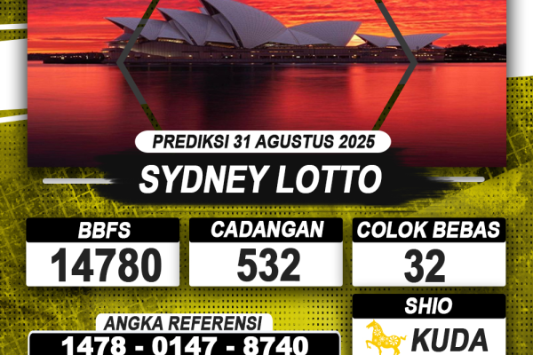 PREDIKSI SYDNEY LOTTO 31 AGUSTUS 2025 | PREDIKSI TOGEL KUNINGTOTO