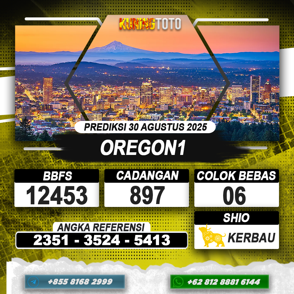 PREDIKSI OREGON1 30 AGUSTUS 2025 | PREDIKSI TOGEL KUNINGTOTO