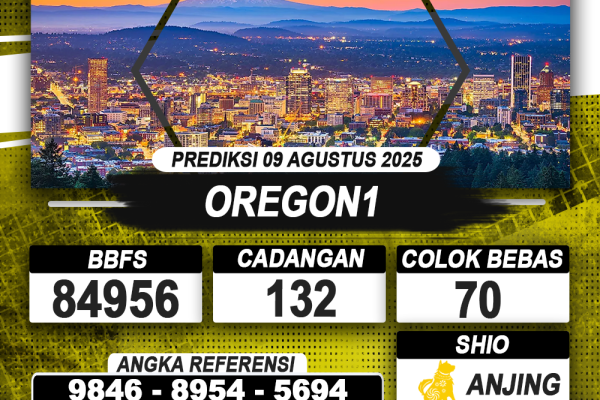 PREDIKSI OREGON1 09 AGUSTUS 2025 | PREDIKSI TOGEL KUNINGTOTO