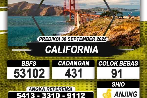 PREDIKSI CALIFORNIA 30 SEPTEMBER 2025 | PREDIKSI TOGEL KUNINGTOTO