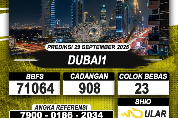 PREDIKSI DUBAI1 29 SEPTEMBER 2025 | PREDIKSI TOGEL KUNINGTOTO