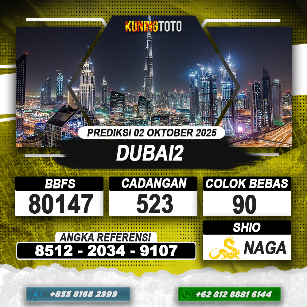 PREDIKSI DUBAI2 02 OKTOBER 2025 | PREDIKSI TOGEL KUNINGTOTO