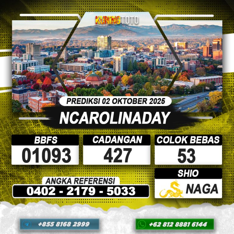 PREDIKSI NCAROLINADAY 02 OKTOBER 2025 | PREDIKSI TOGEL KUNINGTOTO