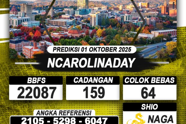 PREDIKSI NCAROLINADAY 01 OKTOBER 2025 | PREDIKSI TOGEL KUNINGTOTO