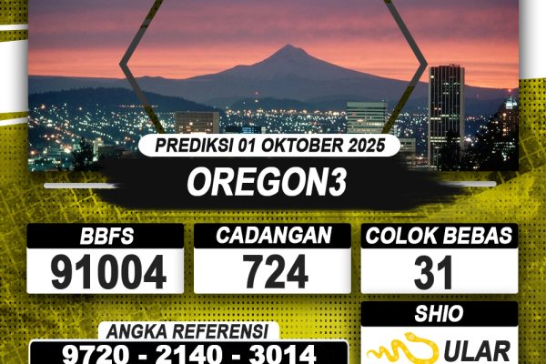 PREDIKSI OREGON3 01 OKTOBER 2025 | PREDIKSI TOGEL KUNINGTOTO