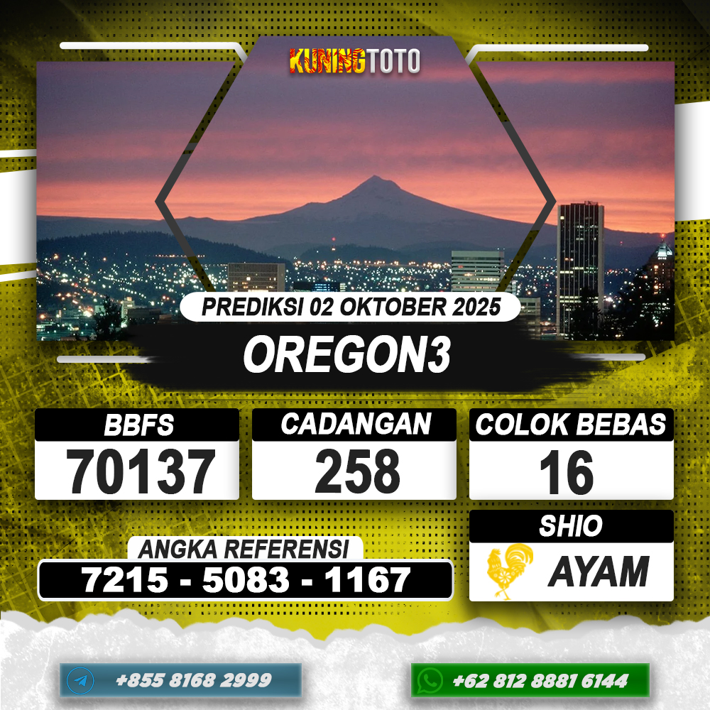 PREDIKSI OREGON3 02 OKTOBER 2025 | PREDIKSI TOGEL KUNINGTOTO