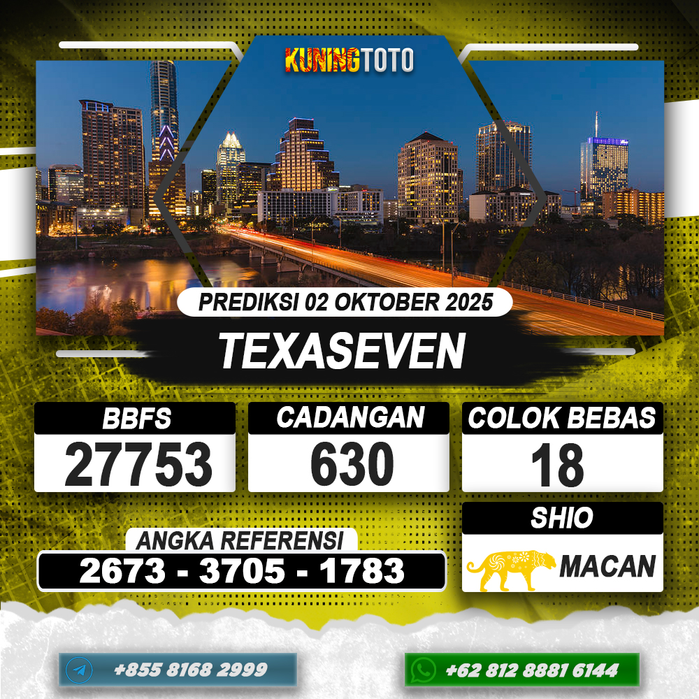 PREDIKSI TEXASEVEN 02 OKTOBER 2025 | PREDIKSI TOGEL KUNINGTOTO