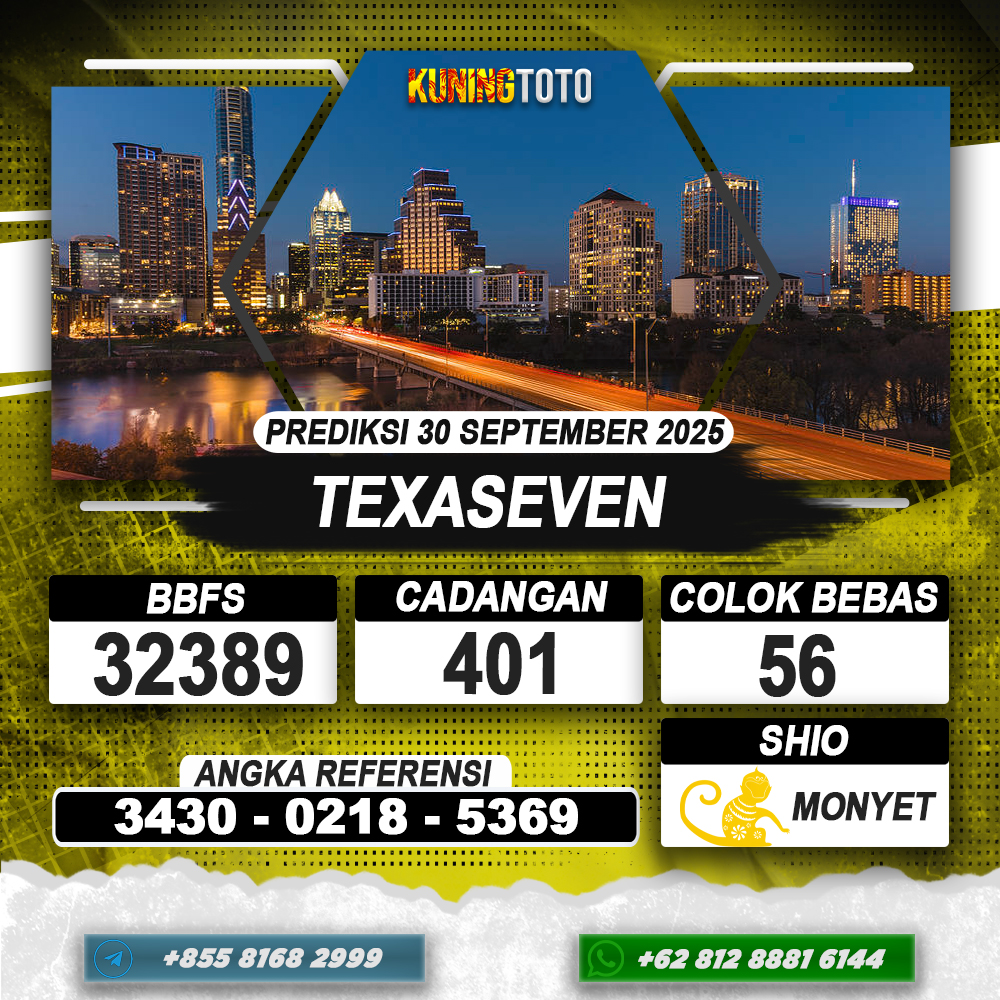 PREDIKSI TEXASEVEN 30 SEPTEMBER 2025 | PREDIKSI TOGEL KUNINGTOTO