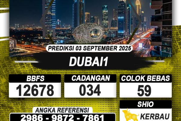PREDIKSI DUBAI1 03 SEPTEMBER 2025 | PREDIKSI TOGEL KUNINGTOTO