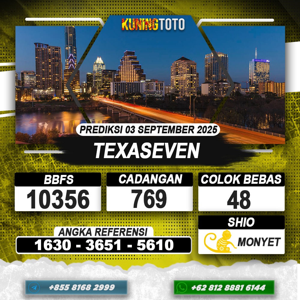 PREDIKSI TEXASEVEN 03 SEPTEMBER 2025 | PREDIKSI TOGEL KUNINGTOTO