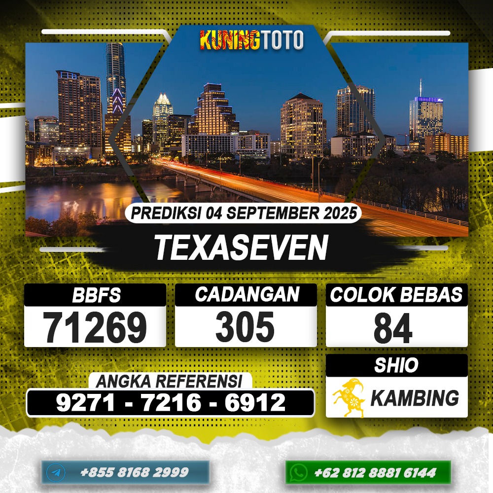 PREDIKSI TEXASEVEN 04 SEPTEMBER 2025 | PREDIKSI TOGEL KUNINGTOTO
