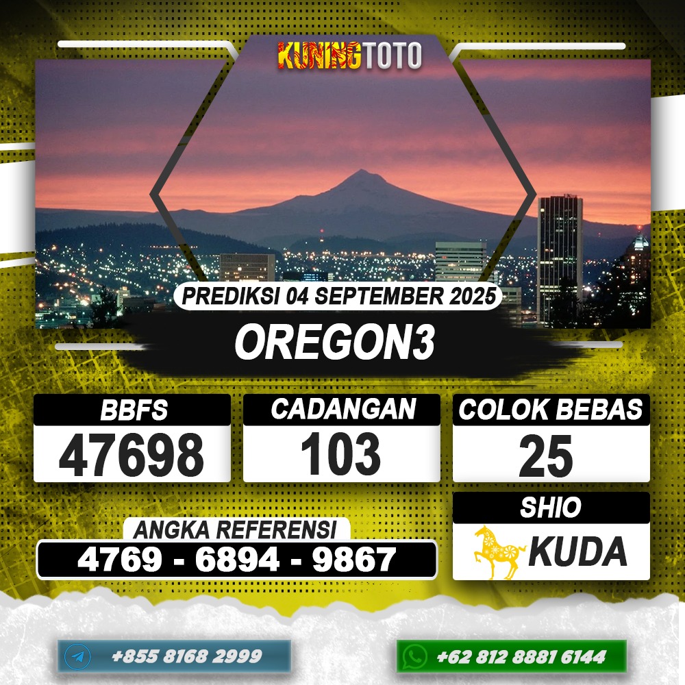 PREDIKSI OREGON3 04 SEPTEMBER 2025 | PREDIKSI TOGEL KUNINGTOTO