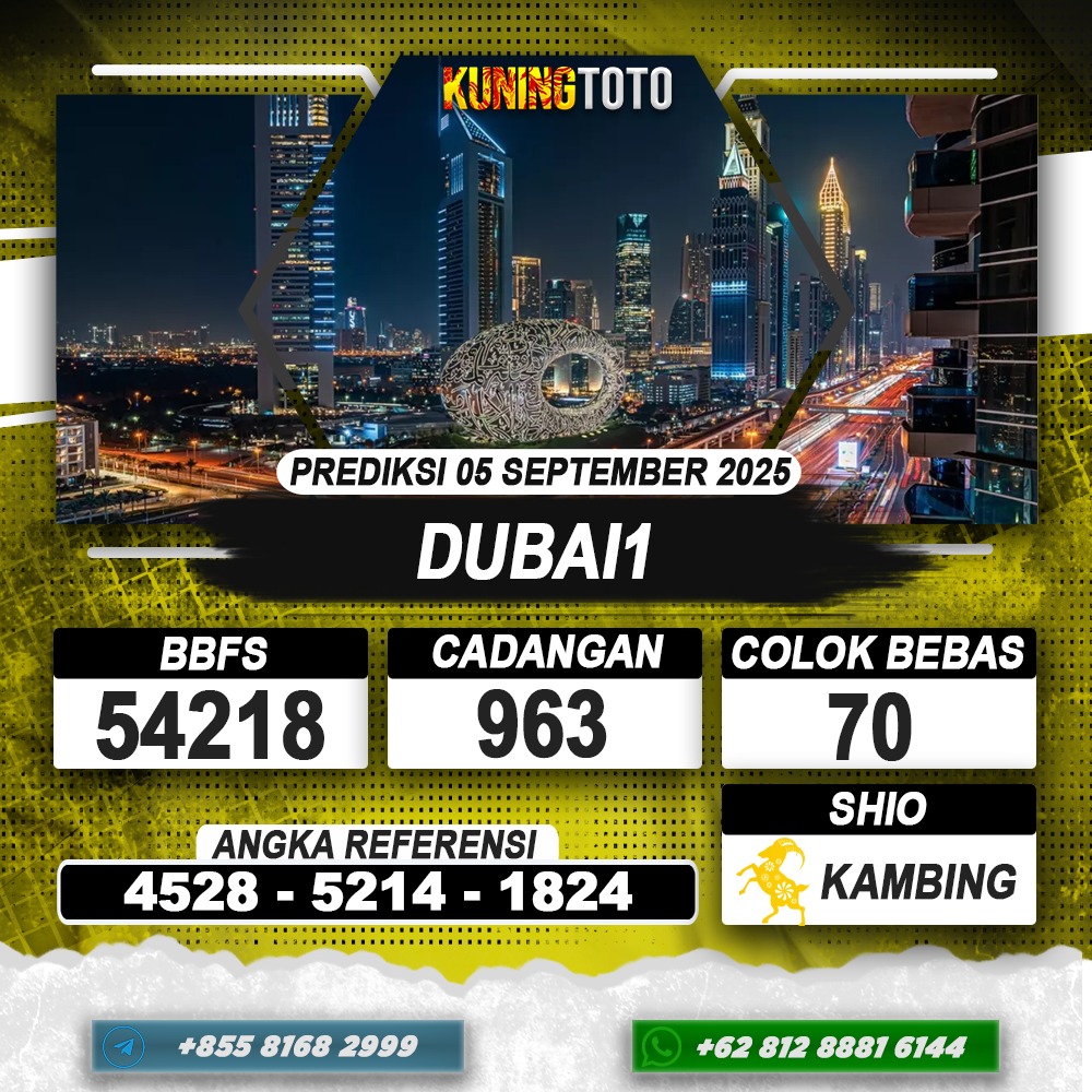 PREDIKSI DUBAI1 05 SEPTEMBER 2025 | PREDIKSI TOGEL KUNINGTOTO