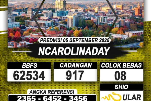 PREDIKSI NCAROLINADAY 05 SEPTEMBER 2025 | PREDIKSI TOGEL KUNINGTOTO