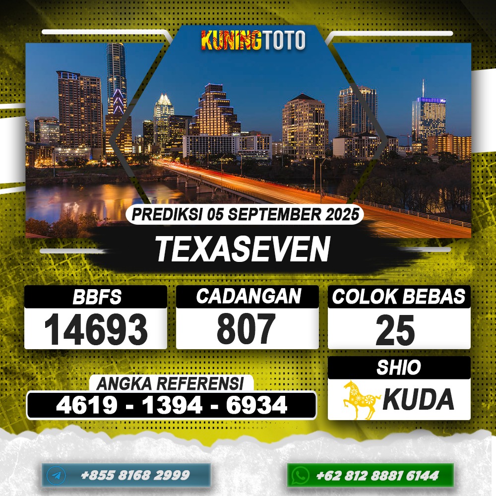 PREDIKSI TEXASEVEN 05 SEPTEMBER 2025 | PREDIKSI TOGEL KUNINGTOTO