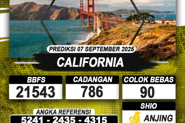 PREDIKSI CALIFORNIA 07 SEPTEMBER 2025 | PREDIKSI TOGEL KUNINGTOTO