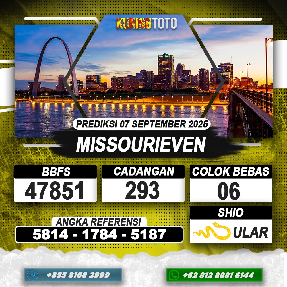 PREDIKSI MISSOURIEVEN 07 AGUSTUS 2025 | PREDIKSI TOGEL KUNINGTOTO