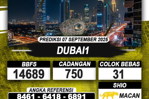 PREDIKSI DUBAI1 07 SEPTEMBER 2025 | PREDIKSI TOGEL KUNINGTOTO