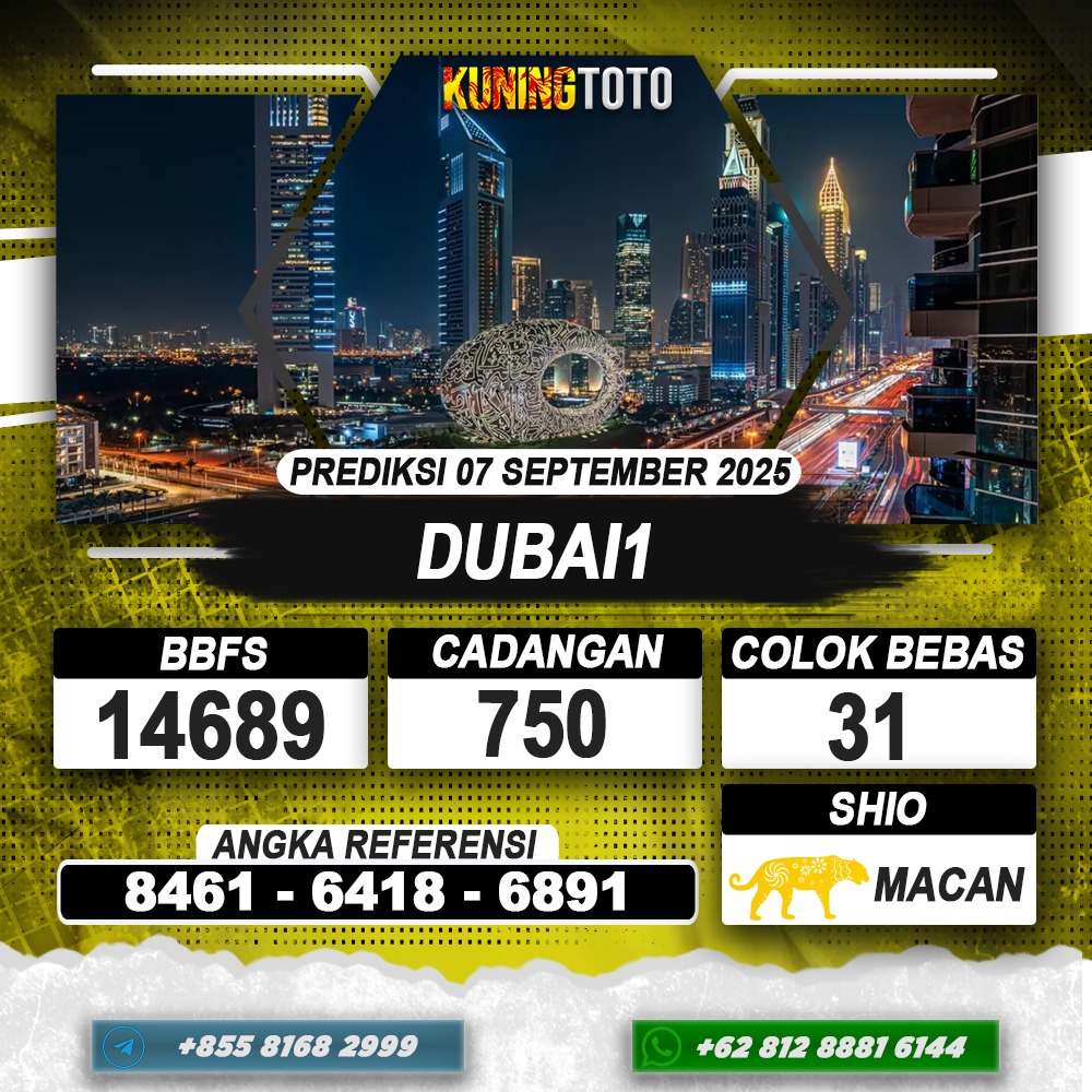PREDIKSI DUBAI1 07 SEPTEMBER 2025 | PREDIKSI TOGEL KUNINGTOTO