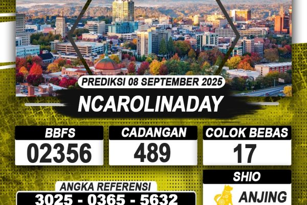 PREDIKSI NCAROLINADAY 08 SEPTEMBER 2025 | PREDIKSI TOGEL KUNINGTOTO