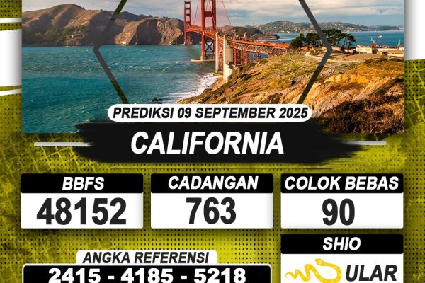 PREDIKSI CALIFORNIA 09 SEPTEMBER 2025 | PREDIKSI TOGEL KUNINGTOTO