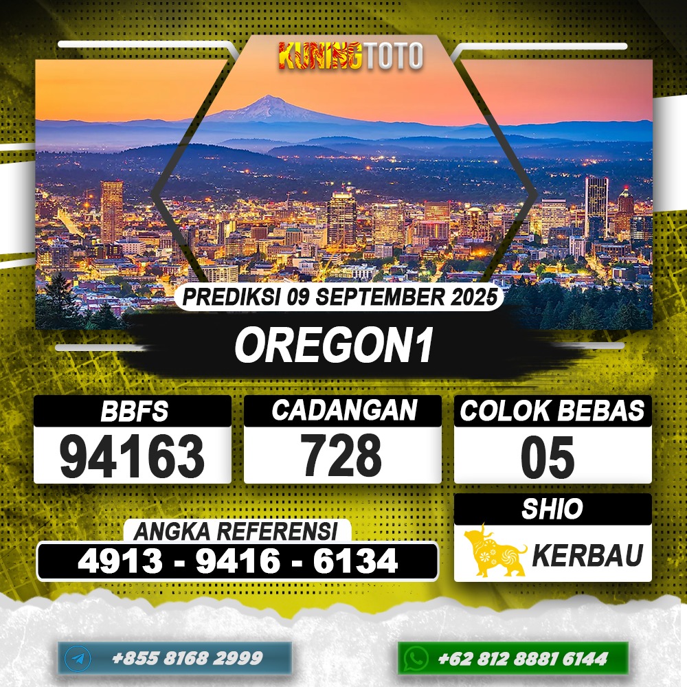 PREDIKSI OREGON1 09 SEPTEMBER 2025 | PREDIKSI TOGEL KUNINGTOTO
