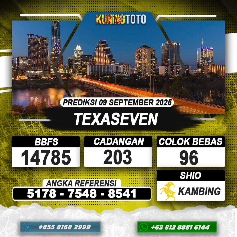 PREDIKSI TEXASEVEN 09 SEPTEMBER 2025 | PREDIKSI TOGEL KUNINGTOTO