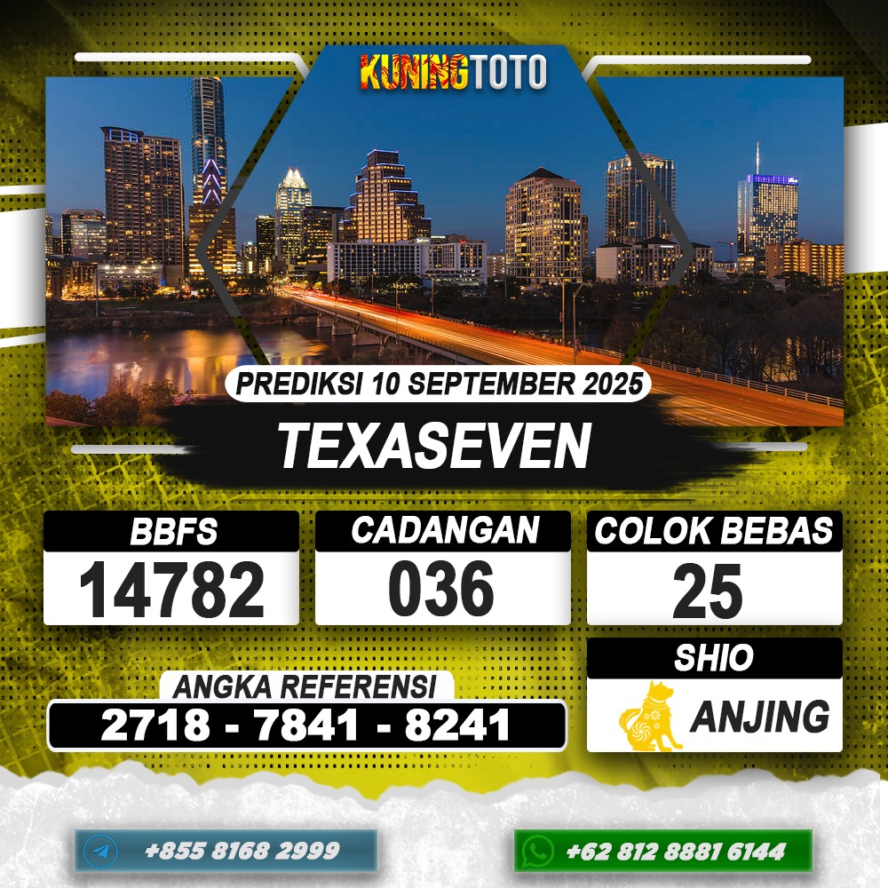 PREDIKSI TEXASEVEN 10 SEPTEMBER 2025 | PREDIKSI TOGEL KUNINGTOTO