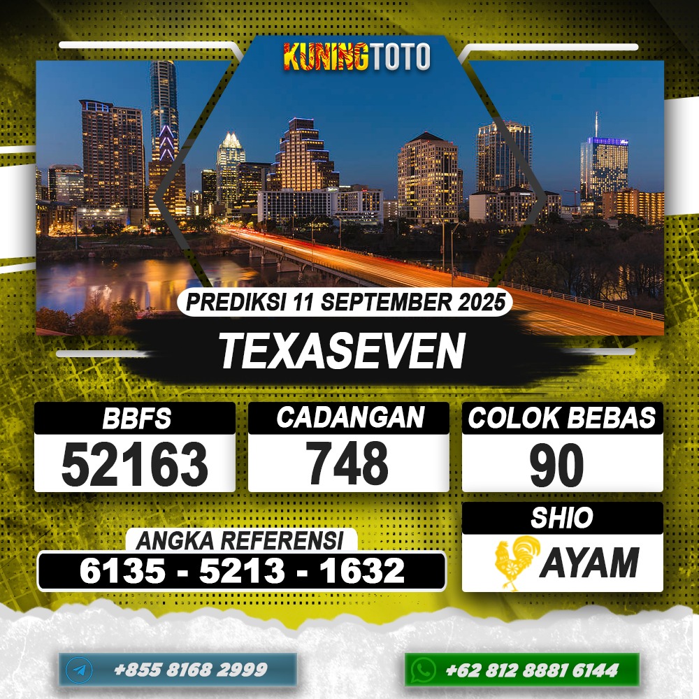 PREDIKSI TEXASEVEN 11 SEPTEMBER 2025 | PREDIKSI TOGEL KUNINGTOTO