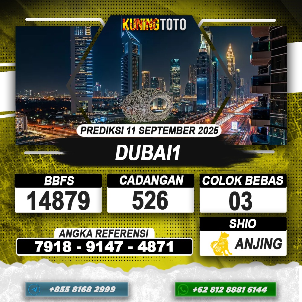 PREDIKSI DUBAI1 11 SEPTEMBER 2025 | PREDIKSI TOGEL KUNINGTOTO