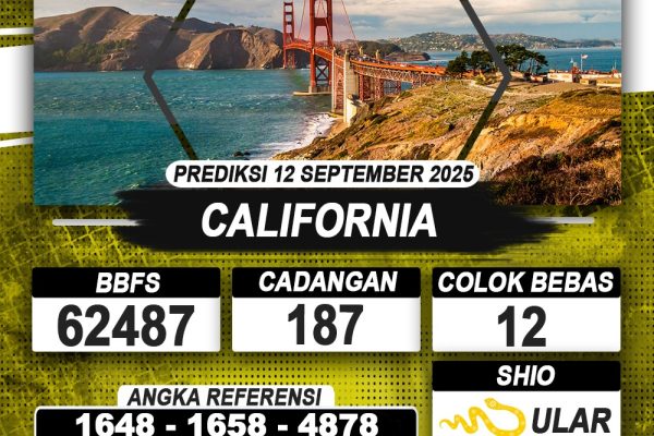 PREDIKSI CALIFORNIA 12 SEPTEMBER 2025 | PREDIKSI TOGEL KUNINGTOTO