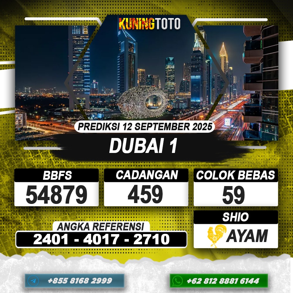 PREDIKSI DUBAI1 12 SEPTEMBER 2025 | PREDIKSI TOGEL KUNINGTOTO
