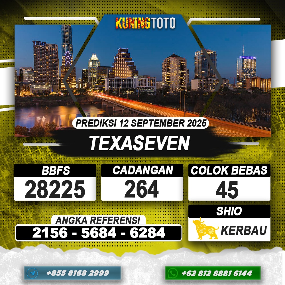 PREDIKSI TEXASEVEN 12 SEPTEMBER 2025 | PREDIKSI TOGEL KUNINGTOTO