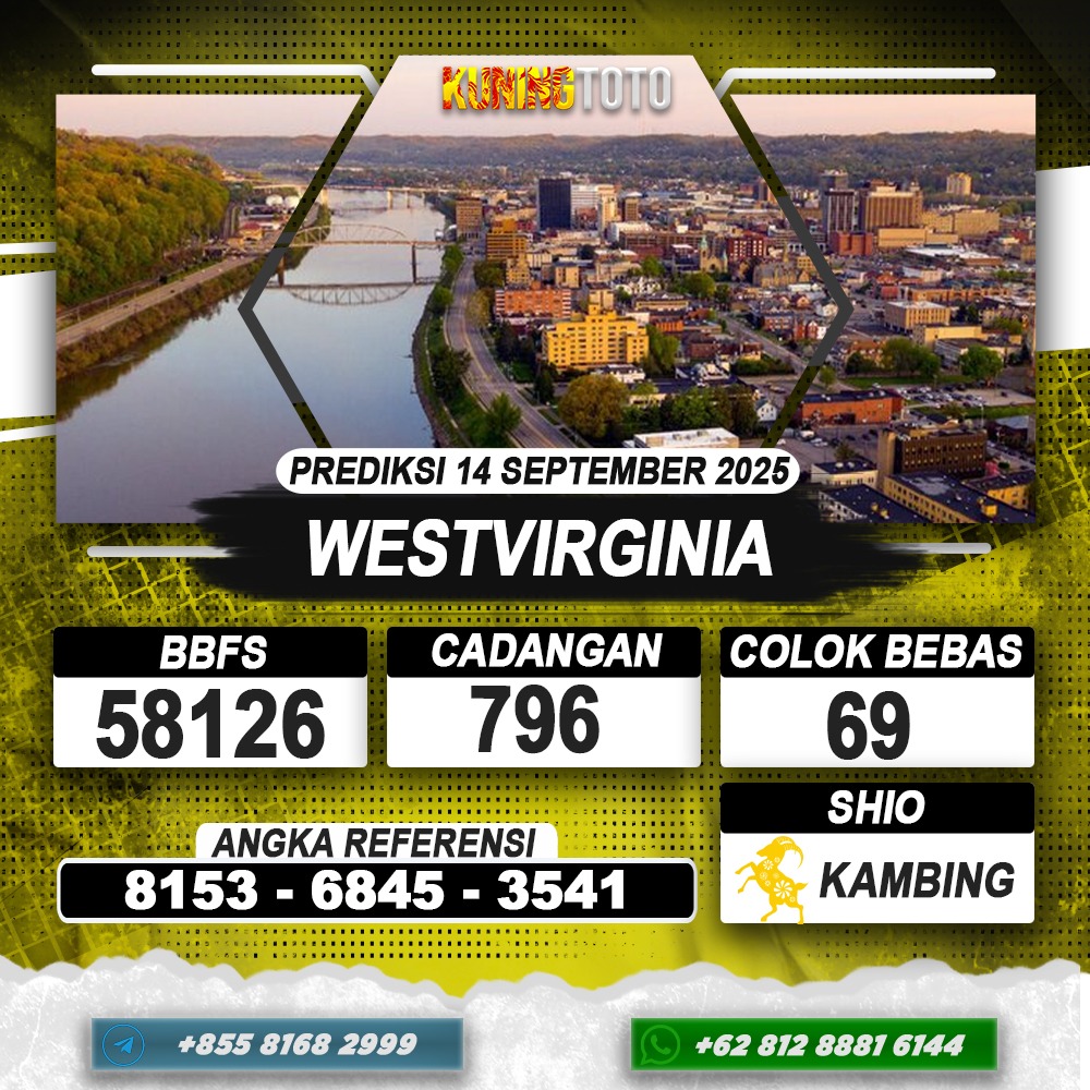 PREDIKSI WESTVIRGINIA 14 SEPTEMBER 2025 | PREDIKSI TOGEL KUNINGTOTO