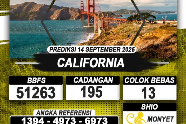 PREDIKSI CALIFORNIA 14 SEPTEMBER 2025 | PREDIKSI TOGEL KUNINGTOTO