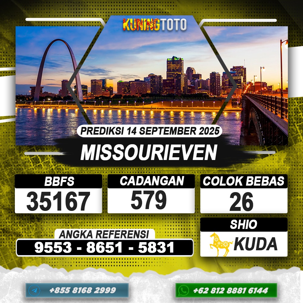 PREDIKSI MISSOURIEVEN 14 AGUSTUS 2025 | PREDIKSI TOGEL KUNINGTOTO