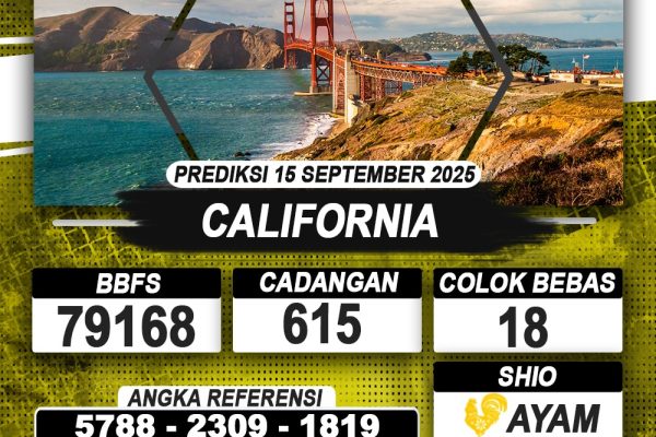PREDIKSI CALIFORNIA 15 SEPTEMBER 2025 | PREDIKSI TOGEL KUNINGTOTO
