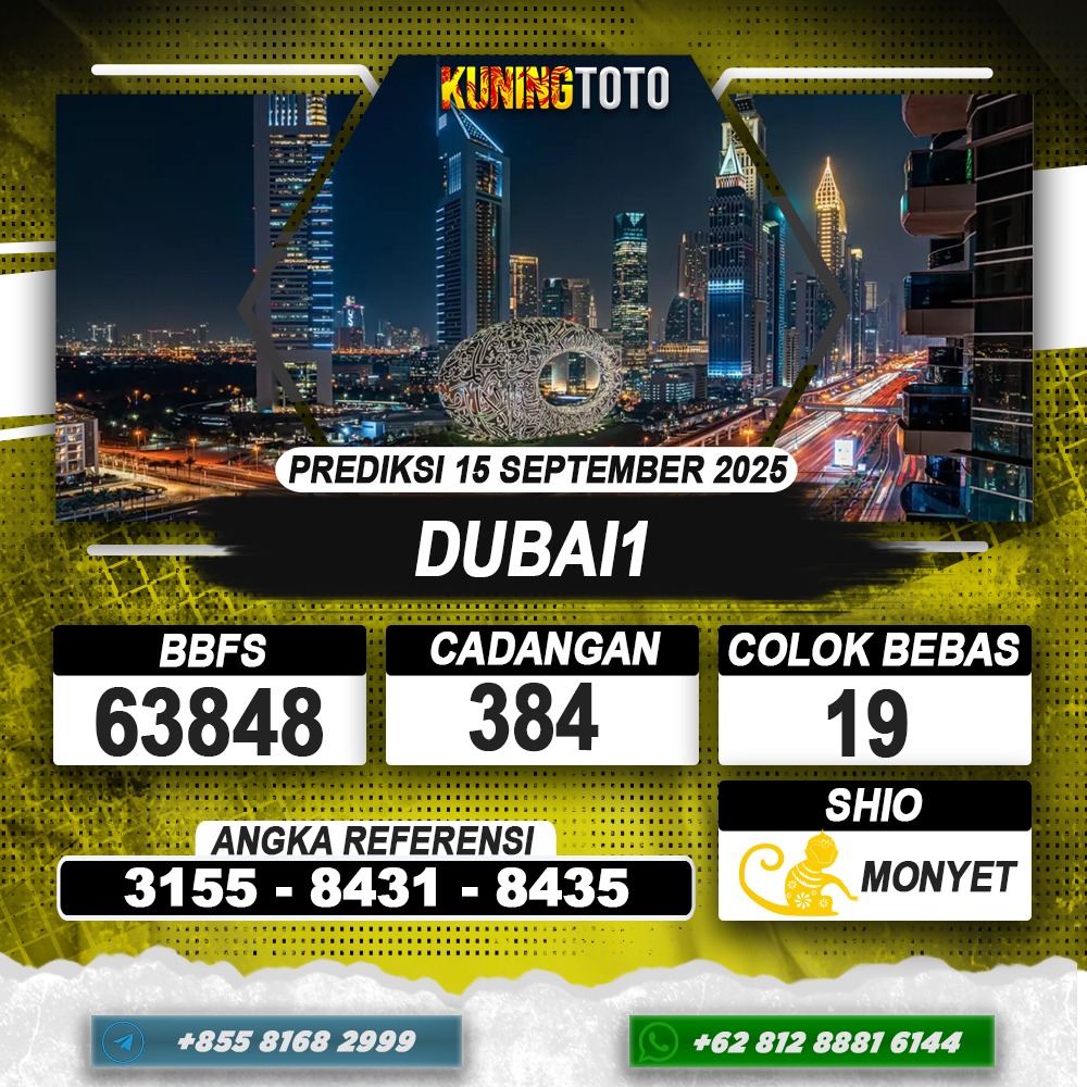 PREDIKSI DUBAI1 15 SEPTEMBER 2025 | PREDIKSI TOGEL KUNINGTOTO
