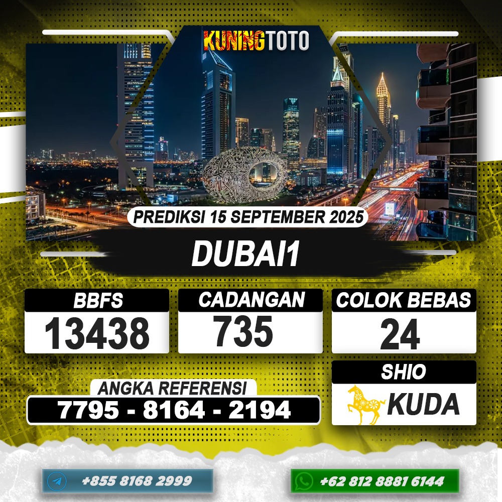 PREDIKSI DUBAI1 16 SEPTEMBER 2025 | PREDIKSI TOGEL KUNINGTOTO