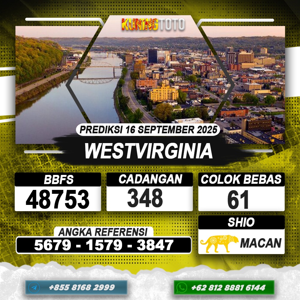 PREDIKSI WESTVIRGINIA 16 SEPTEMBER 2025 | PREDIKSI TOGEL KUNINGTOTO