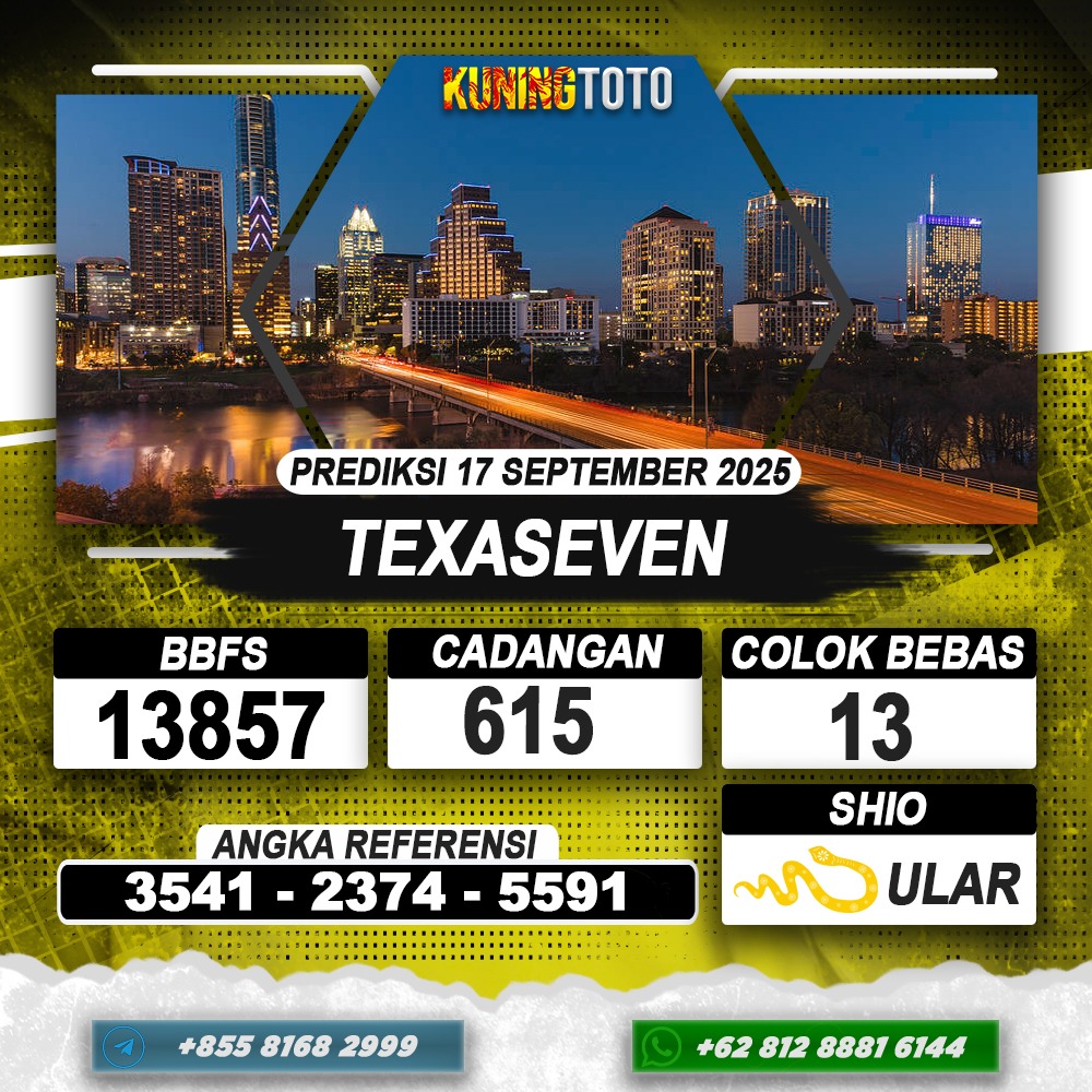 PREDIKSI TEXASEVEN 17 SEPTEMBER 2025 | PREDIKSI TOGEL KUNINGTOTO