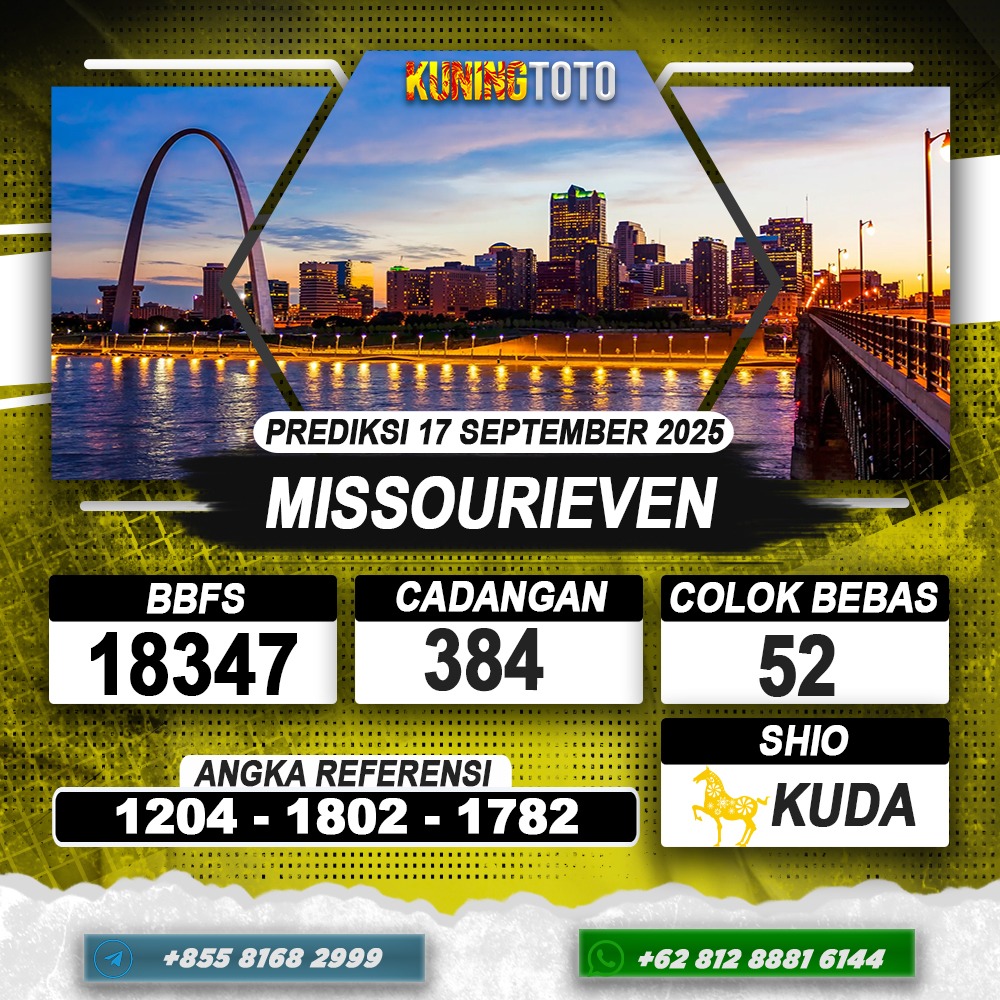 PREDIKSI MISSOURIEVEN 17 AGUSTUS 2025 | PREDIKSI TOGEL KUNINGTOTO